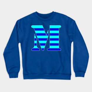 CUTE INITIAL M, BLUE Crewneck Sweatshirt